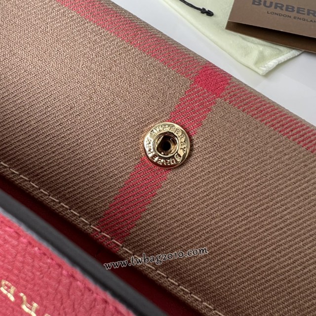 Burberry專門店新款格紋長錢包 巴寶莉小牛皮翻蓋女士錢包 yxb1403